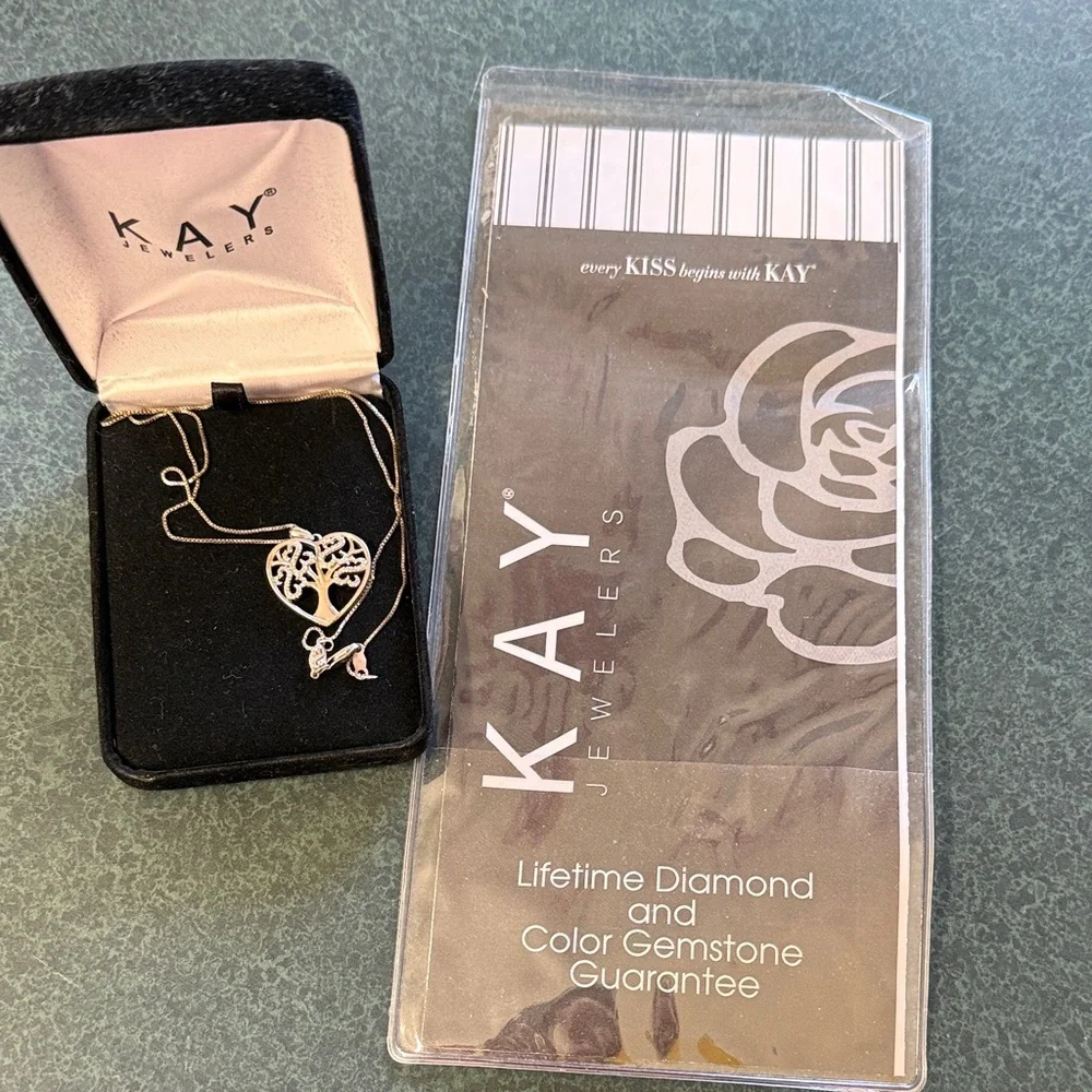 Jane Seymour Sterling Silver open heart diamond necklace - Picture 4 of 6